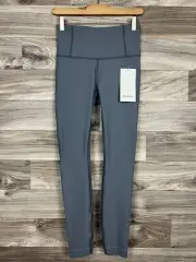 Lululemon In Focus Run Tight SENSEKNIT Reflective Detail Size 8 Steel STLE 25053