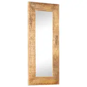 Hand-Carved Mirror 110x50x2.5 cm Solid Mango Wood vidaXL