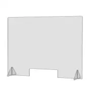 Sneeze Guard 24"W x 16"H Clear Germ Shield Protection Free Standing Desktop AZM