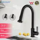 Decaura Brass Pull out Kitchen Tap Mixer Bathroom Faucet Swivel Spout Matt Black