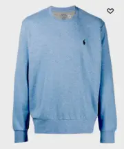 Polo Ralph Lauren Crewneck Pullover Sweatshirt with Pony - Blue Color XXL , NWT