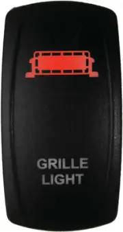 DragonFire Racing Laser-Etched Dual LED Switch - Grill Light - Red - 04-0094