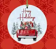 Australian Cattle Dog Hippy Hound Studios Happy Holidays Ornament