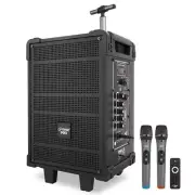Pyle 8" 175W 4 Ohm Wireless BT Streaming PA Speaker System-Rechargeable Battery