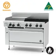 Goldstein Gas 4 Burners, 610 X 520 X 20 mm Griddle, 40'' Fan Forced Electric Oven PF24G440EFF-X