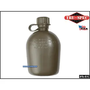 【野戰搖滾-生存遊戲】美國 TRU-SPEC GI 軍用水壺【黑色】美國製 可搭配水壺袋使用水瓶登山水壺水袋