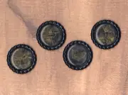 CLEARANCE! Graphic45 BIRD SONG #420 (4) Black Bottle Cap Accents HANDMADE