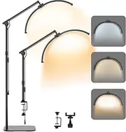 Advwin Lash Light for Eyelash Tech, Foldable Half Moon Floor Fill Lamp, Esthetician Light with Phone Holder, for Skincare,Eyebrows,Tattoo, Black