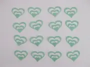 24 EDIBLE CUPCAKE CAKE RICE PAPER TOPPERS GREEN HEARTS (OTHER COLOURS AVAILABLE)