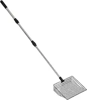 Metal Mesh Litter Shovel Scoop - Extended Chicken Sand Rake, Easy-Grip Manure Sifter Tool | Practical Solution for Poultry Bedding Cleanup, Cat Box Maintenance, Small Pet Areas and Animal Care Spaces