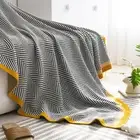 Knitted Throw Blanket Home Decor Blanket Modern Lightweight Striped Blanket for