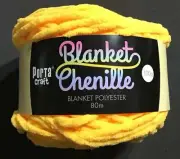 Blanket Chenille - Blanket Polyester Wool 80m - 100g - Solid Canary Yellow