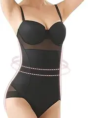 Women Vintage Bodysuit Underwear Adjustable Underwire Bodysuits Black Stretchable Seampless Shapewear