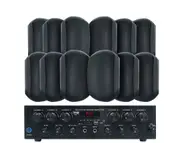 Waterproof Outdoor Speaker Package with 480W Bluetooth Amplifier Black 176C+6xWTP660BLK