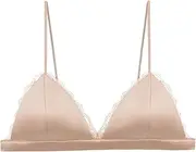 [Generic] High Compression Sports Bras for Women Lace Bralettes for Women Floral Adjustable Thin Strap V Neck Hook Eye Unpadded Triangle Bralette Wire Bra (with Chest pad) Beer Bra