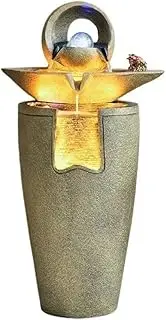 Outdoor Water Fountain Vintage Flowing Ornaments Circulating Water Fountain Floor to Ceiling Living Room Entrance Wealth Attraction Housewarming Gifts Outdoor Fountain