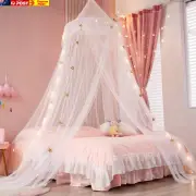 Comfort Blue Star Lace Net Bed Canopy Curtain (White Star)