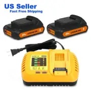 Lizone 2 PC 4.0Ah 20V Battery with Charger Combo for Dewalt 20V Max XR Battery