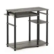 Abbott Computer Desk with Bookshelf, French Oak Grey/Black French Oak/Black