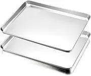 HaWare Baking Tray Set of 2, Stainless Steel Oven Tray– Large Cookie Sheet Pan for Baking Cooking Serving - 40 x 30 x 2.5 cm, Healthy & Non Toxic, Easy Clean & Dishwasher Safe