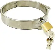 3cm High Collars Stainless Steel Collar Lockable Neck Restraint SM Bondage Choker Neck Collar Cosplay Ring SM Restraints Collars Sex Toys for Couples Men Women