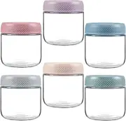 6-Pack 10oz Glass Jars with Airtight Lids,Wide Mouth Mason Jars for Overnight Oats, Yogurt, Snacks, Spices, Sugar,Food Storage Containers with Lids