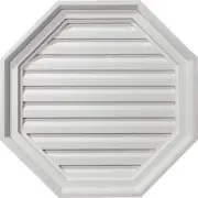 Ekena Millwork Gable Vents N' Louver 22"Hx22"W Octagon Primed Polyurethane White