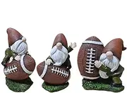 Football Gnomes Figurines - Outdoor Garden Statue Football Gnome - Football Player Miniature Gnome Figurine, Resin Crafted Collectible Gnomes Home Decor Statue