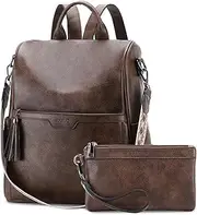 Anti Theft Backpack Purse for Women,RAVUO Fashion Vegen Leather Bag Handbag for Lady with Wallet Purse and Guitar Shoulder Strap