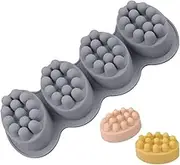 4 Cavities Massage Bar Ellipse Silicone Mold DIY Handmade Soap Tray 3D for Candle Pudding Cake Pan Baking Fondant Marking Candle Polymer Clay Decor Tool