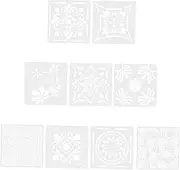 COHEALI 9pcs Spray Pattern Templates Painting Stencil Painting Stencils and Templates for Painting Mandala Stencils Painting Mandala Template Stencil Painting Templates White