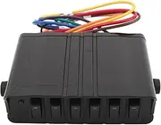 6 Gang Rocker Switch Box, Universal DC12V 40A Blue Light Multifunctional Universal Automotive Fit Replacement for Automotive Cars Vehicles Boats RVs SUVs