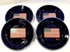 Ralph Lauren Set 4 BRADFIELD Cobalt Blue Americana Flag Salad Snack Lunch Plates