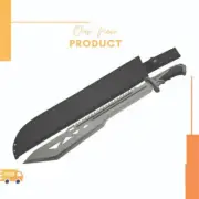 SZCO Supplies 25" Silver Macho Outdoor Machete with Sheath, Gray