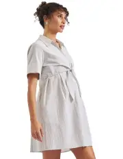 [Ripe] Bronte Tie Up Dress in Natural/White
