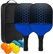 Pickleball Paddles,Pickleball-Set of 2 Paddles and 4 Balls with Paddle Bag,USAPA Approved Fiberglass Surface,Pickle Ball Paddle Set for Men Women.