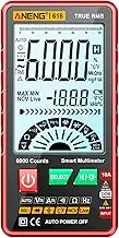 616 Smart Digital Multimeter Auto Range 6,000 Counts NCV Universal Meter True RMS Handheld Multifunctional Tester Voltmeter Ammeter with Backlight Flashlight AC/DC Voltage & Current Resistance Red