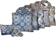 Envirosax ML.P Mallorca Pouch, Set of 5 Shopping Reusable Grocery Bags, Multicolored