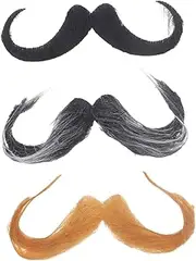 3pcs Fake Beard Lifelike Mustache Simulated Beards Halloween Cosplay Beards Party Props Realistic Mustache Realistic Beard for Party Simulation Beard Realistic Fabric Beard