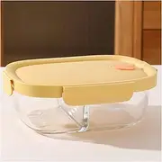 Portable Lunch Box with Compartments High Borosilicate Glass Heatable Divided Portable Lunch Box Easy to Clean