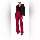 INTERMIX NWOT Red Flare Leg Pants Size S Flat Front Dress Pants