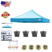 Sky Blue 10x10 Replacement Canopy Tent Cover - Waterproof & UV Protection
