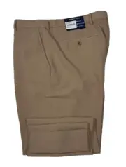 New Nautical Stretch Comfort Waist Flat Front Chino Khaki Pants 33x32