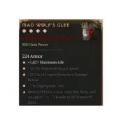 Diablo 4 Season 8 Mad Wolf's Glee 4GA 7 Unique Druid Chest Armor Gear Max Roll