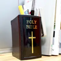 在飛比找蝦皮商城優惠-聖經造型筆筒(附留言夾便條紙) 桌上收納 分隔收納 書本造型
