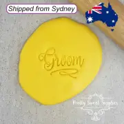 GROOM Embosser 60mm by Custom Cookie Cutters Cake Decorating Fondant