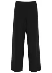 Eileen Fisher Ribbed Wide-leg Stretch-jersey Trousers - Black - XS (UK 6-8 / XS) XS (UK 6-8 / XS)
