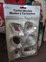 New Set Of 12 Tartlet Molds Cake Tins 6 Different Shapes Desert Molds Baking