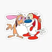 decals Ren and Stimpy Sticker - Multicolor Cartoon Sticker Decal for Windows, Cars, Trucks, Walls, Laptop, Cell, Auto, Truck