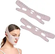 2 PCS V Shape Face Lift Strap,Reusable V Line Lifting Mask,Relieve Sagging Skin,Reduce Pwelling and Firm Skin,Double Chin Strap,Lift Tape for Lifting,Double Chin Reducer,for Men and Women
